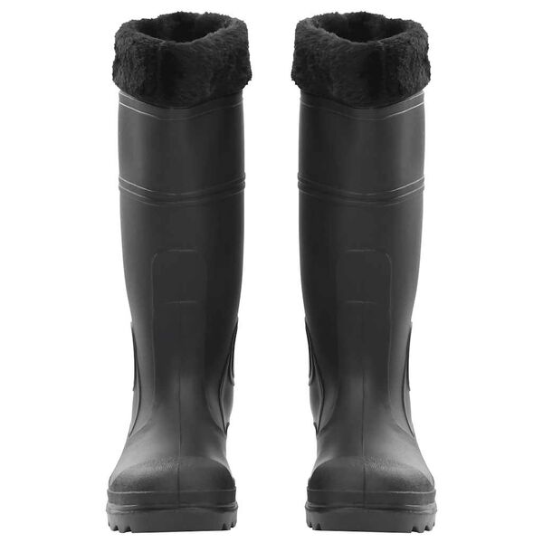 vidaXL Botas de agua con calcetines extra&iacute;bles negro n&uacute;mero 38 PVC