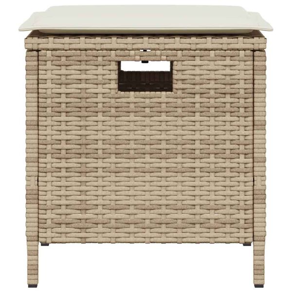 vidaXL Set comedor de jard&iacute;n 5 pzas con cojines rat&aacute;n sint&eacute;tico beige