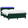 vidaXL Cama box spring con colch&oacute;n y LED terciopelo verde oscuro 160x210 cm