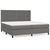 vidaXL Cama box spring con colch&oacute;n cuero sint&eacute;tico gris 200x200 cm