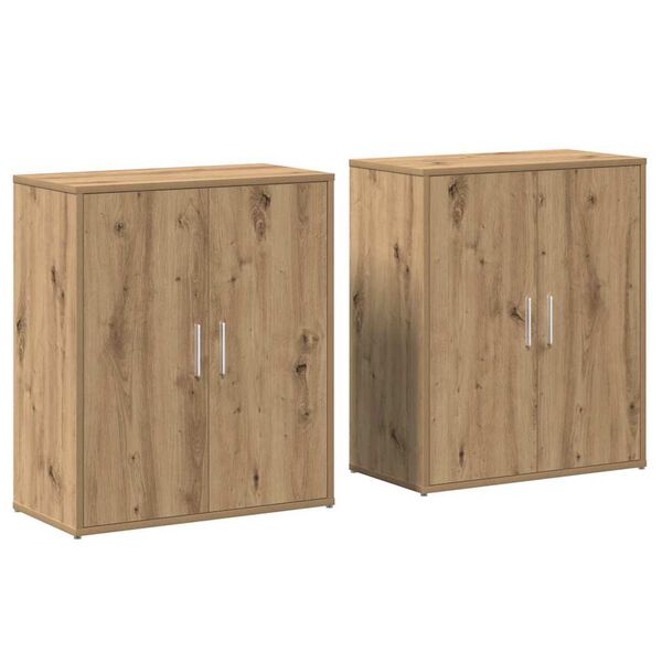 vidaXL Aparador 2 pcs Roble artesanal 60 x 31 x 70 cm