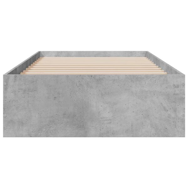 vidaXL Cama con cajones madera ingenier&iacute;a gris hormig&oacute;n 100x200 cm