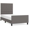 vidaXL Estructura de cama sin colch&oacute;n cuero sint&eacute;tico gris 80x200 cm