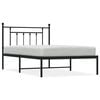 vidaXL Estructura cama sin colch&oacute;n con cabecero metal negro 107x203 cm