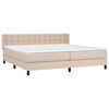 vidaXL Cama box spring con colch&oacute;n cuero sint&eacute;tico capuchino 200x200cm