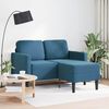 vidaXL Sof&aacute; 2 plazas con chaise longue en forma L azul 125 cm