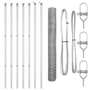 vidaXL Poste de Valla Plateado 10 x 1,4 m (malla de 50 mm) Acero