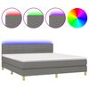 vidaXL Cama box spring con colch&oacute;n y LED tela gris oscuro 160x200 cm