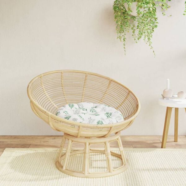 vidaXL Coj&iacute;n redondo tela Oxford estampado de hojas &Oslash; 60x11 cm