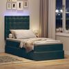 vidaXL Cama con almacenamiento y LED con LED Verde oscuro 100 x 200 cm