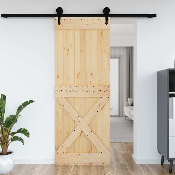vidaXL Puerta NARVIK Natural 85 x 210 cm Madera de Pino S&oacute;lido