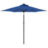 vidaXL Sombrilla jard&iacute;n con luces LED poste acero azul 225x225x212 cm