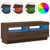 vidaXL Mueble de TV con luces LED marrón roble 100x35x40 cm
