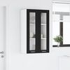 vidaXL Mueble colgante con puerta Riga Roble Negro 60 x 31 x 100 cm