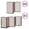 vidaXL Puerta de perros plegable 15 paneles madera &aacute;lamo marr&oacute;n 750 cm