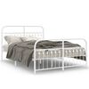 vidaXL Estructura cama sin colch&oacute;n con estribo metal blanco 140x190 cm