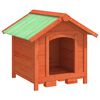 vidaXL Caseta para perros madera maciza de pino marr&oacute;n 65x65x61,5 cm