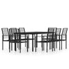 vidaXL Juego de comedor de jard&iacute;n 9 piezas negro