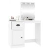 vidaXL Tocador con LED madera contrachapada blanco 90x50x132,5 cm