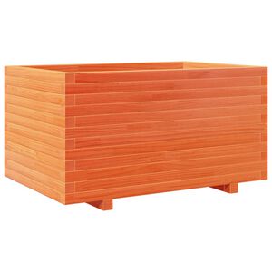 vidaXL Jardinera madera maciza de pino marr&oacute;n cera 90x60x49,5 cm
