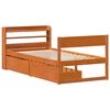 vidaXL Estructura de cama sin colch&oacute;n madera maciza marr&oacute;n 75x190 cm