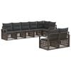 vidaXL Conjunto de sof&aacute;s de jard&iacute;n 8 pcs Gris rat&aacute;n sint&eacute;tico