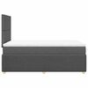 vidaXL Cama box spring con colch&oacute;n tela gris oscuro 120x200 cm