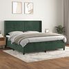 vidaXL Cama box spring con colch&oacute;n terciopelo verde oscuro 200x200 cm