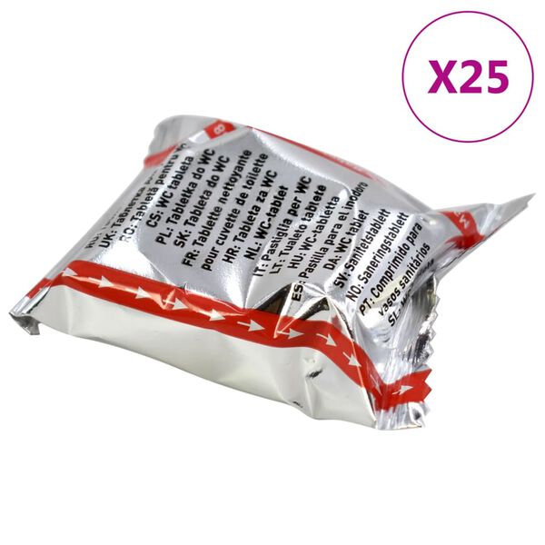 vidaXL Pastillas limpieza inodoro 25 uds limpiadores urinario