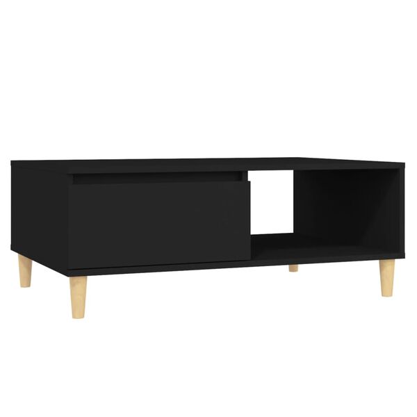 vidaXL Mesa de centro madera contrachapada negro 90x60x35 cm