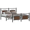vidaXL Estructura de cama sin colchón madera marrón roble 137x190 cm