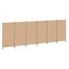 vidaXL Divisor de habitaci&oacute;n de 6 paneles Beige 520 x 180 cm Tela