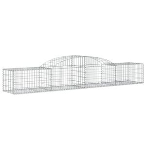 vidaXL Cesta de gaviones forma arco hierro galvanizado 300x50x40/60 cm