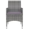 vidaXL Set comedor de jard&iacute;n 5 pzas y cojines rat&aacute;n sint&eacute;tico y vidrio