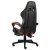 vidaXL Silla gaming con reposapiés cuero sintético negro y naranja