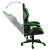vidaXL Silla gaming de cuero sint&eacute;tico negro y verde