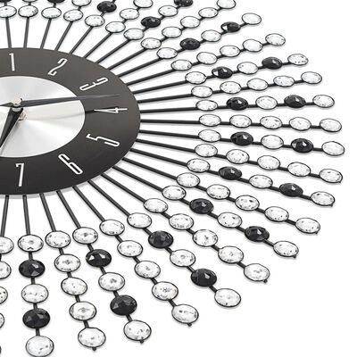vidaXL Reloj de pared de metal negro 43 cm