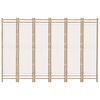 vidaXL Biombo plegable de 6 paneles bamb&uacute; y lona 240 cm