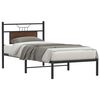 vidaXL Estructura de cama sin colch&oacute;n madera marr&oacute;n roble 90x190 cm