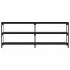 vidaXL Mesa consola madera de ingeniería negra 200x29x75 cm