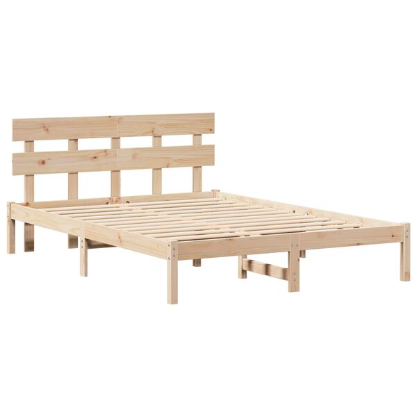 vidaXL Estructura de cama Marr&oacute;n 150 x 200 cm Madera maciza de Pino