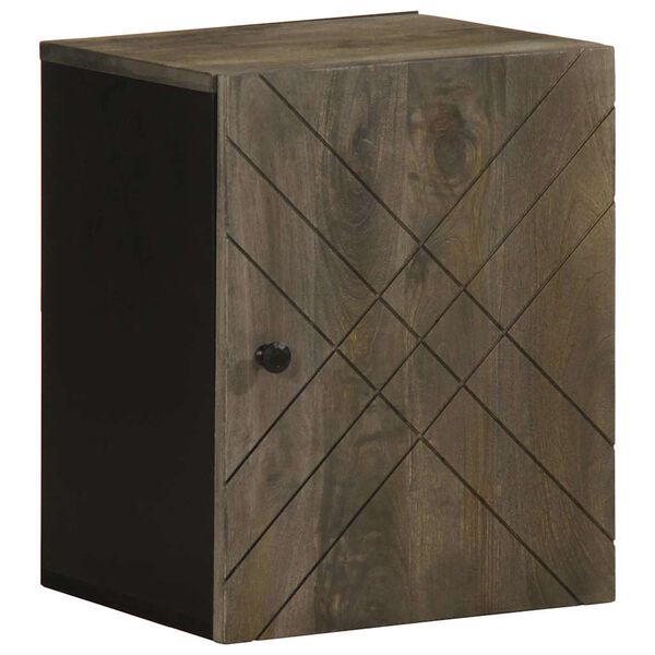vidaXL Mueble de baño de pared de madera maciza mango negro 38x33x48cm