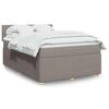 vidaXL Cama box spring con colch&oacute;n tela gris taupe 140x190 cm