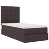 vidaXL Cama otomana con colch&oacute;n marr&oacute;n oscuro 100x200 cm tela