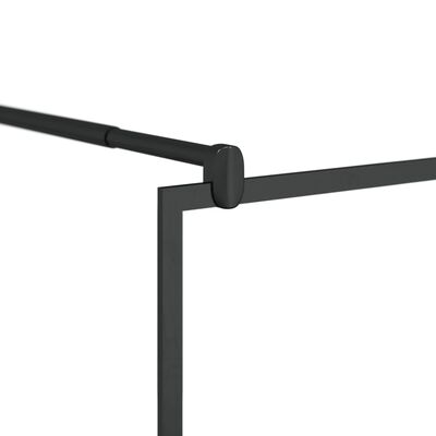 vidaXL Mampara ducha accesible vidrio ESG transparente negro 90x195 cm
