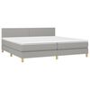 vidaXL Cama box spring con colch&oacute;n tela gris claro 200x200 cm