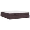 vidaXL Estructura cama otomana colchones tela marr&oacute;n oscuro 200x200cm