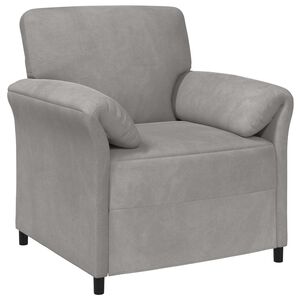 vidaXL Sof&aacute; de una plaza Gris Claro 88 x 83 x 95 cm Terciopelo