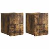 vidaXL Mesita de Noche de Pared 2 uds. Roble Ahumado 33 x 34,5 x 43 cm