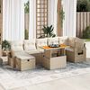 vidaXL Set sof&aacute;s jard&iacute;n y cojines 5 pzas rat&aacute;n sint&eacute;tico acacia beige